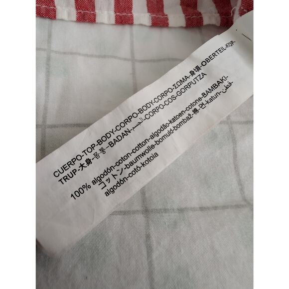 Zara trf collection tasseled red and white striped cotton tank top size small - Picture 9 of 12